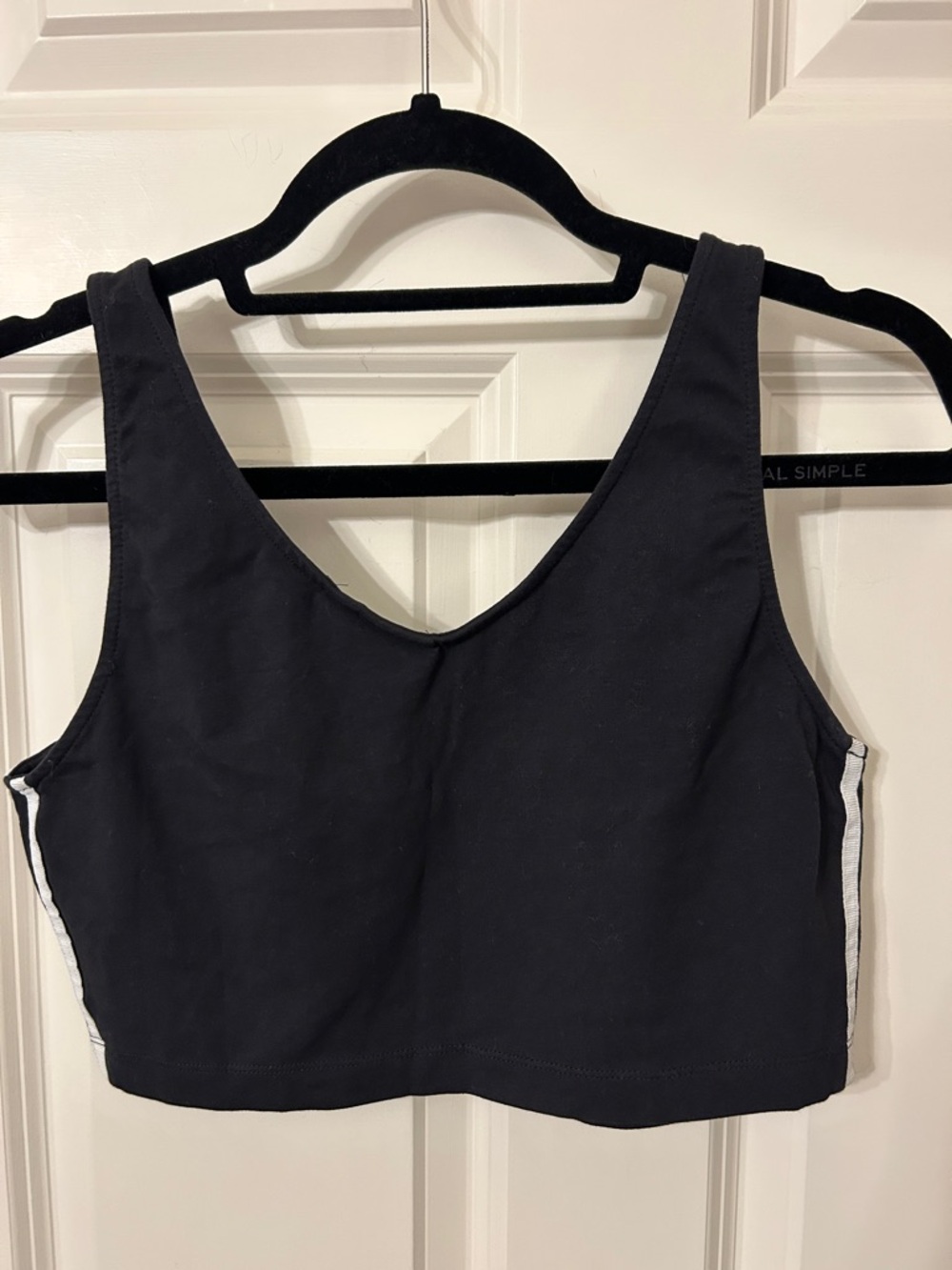 Adidas Black Crop Tank with White Side Stripes - Picture 3 of 3